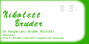 nikolett bruder business card